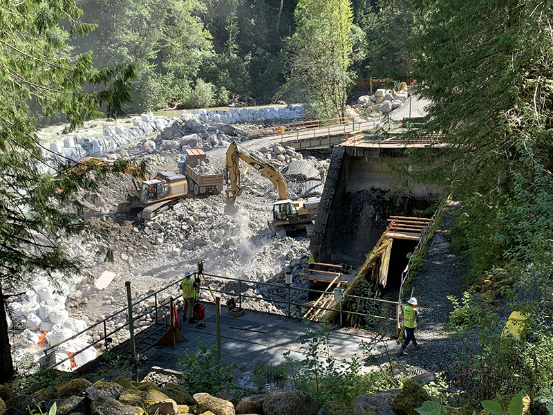 Middle Fork Nooksack River Fish Passage Project Construction